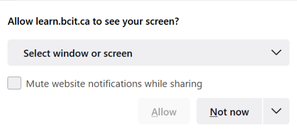Share screen dialog