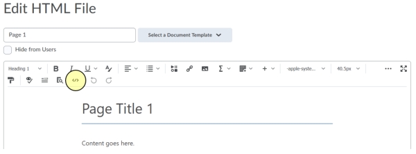 Edit HTML File - source code icon
